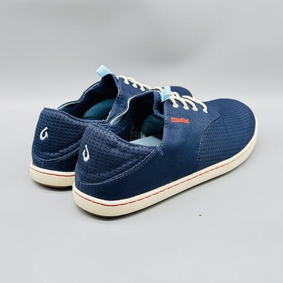Olukai Shoes Men 7 Navy Blue Nohea Moku Mesh Boat Sneaker Lace Up Low Top Casual - Picture 9 of 13
